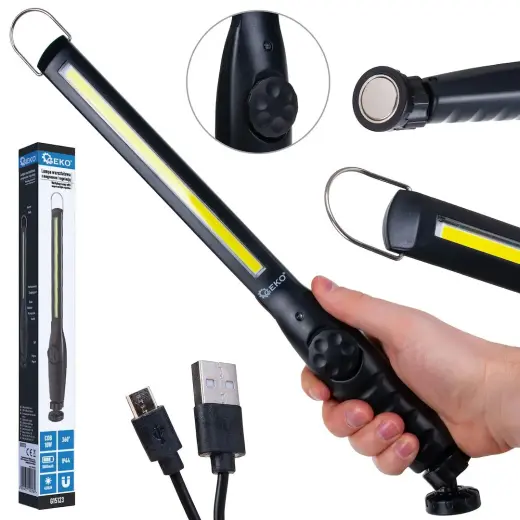 Töökoja lamp magneti ja valguse reguleerimisega LED COB 10W 1800mAh 450lm IP44