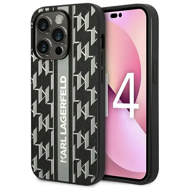 Karl Lagerfeld KLHCP14LPGKLSKG iPhone 14 Pro 6,1" hardcase szary|grey Monogram Stripe