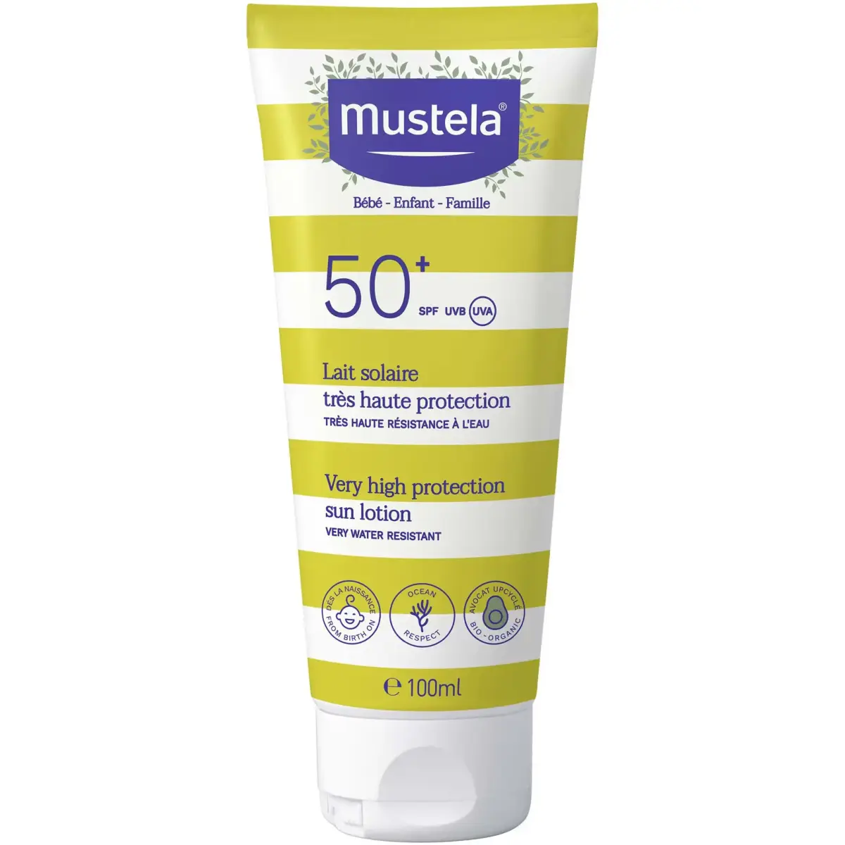 Mustela, Very High Protection, Water-Resistant, Sunscreen Lotion, SPF 50+, 100 ml