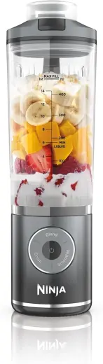 Ninja Blast Max pārnēsājams bezvadu kokteiļu blenderis, 0.5l, pelēks