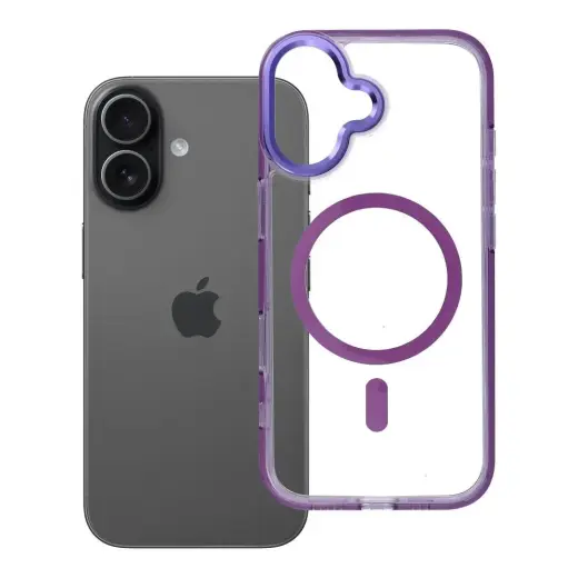 FRAME CLEAR HYBRID MAG telefoni ümbris MagSafe toega iPhone 17 lilla