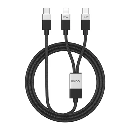 BWOO Brained провод для передачи данных и зарядки | USB-C на USB-C, Lightning | 100W