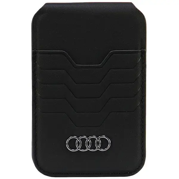 Audi Leather Wallet Card Slot Stand czarny|black MagSafe AU-MSCH-GT|D3-BK