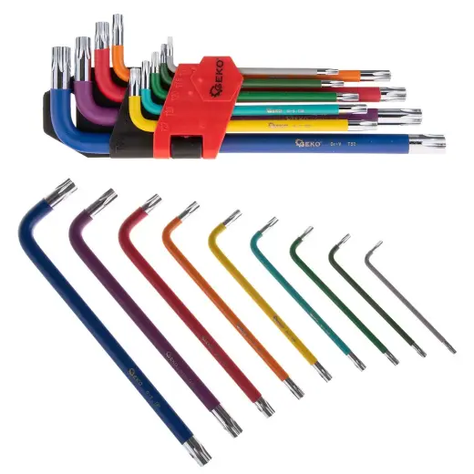 9-osaline värviline Torx-võtmete komplekt, CrV teras