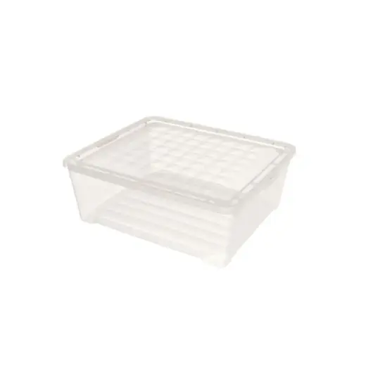 Kaanega karp Textile Box 10L 34,2x29,7x12,5cm läbipaistev