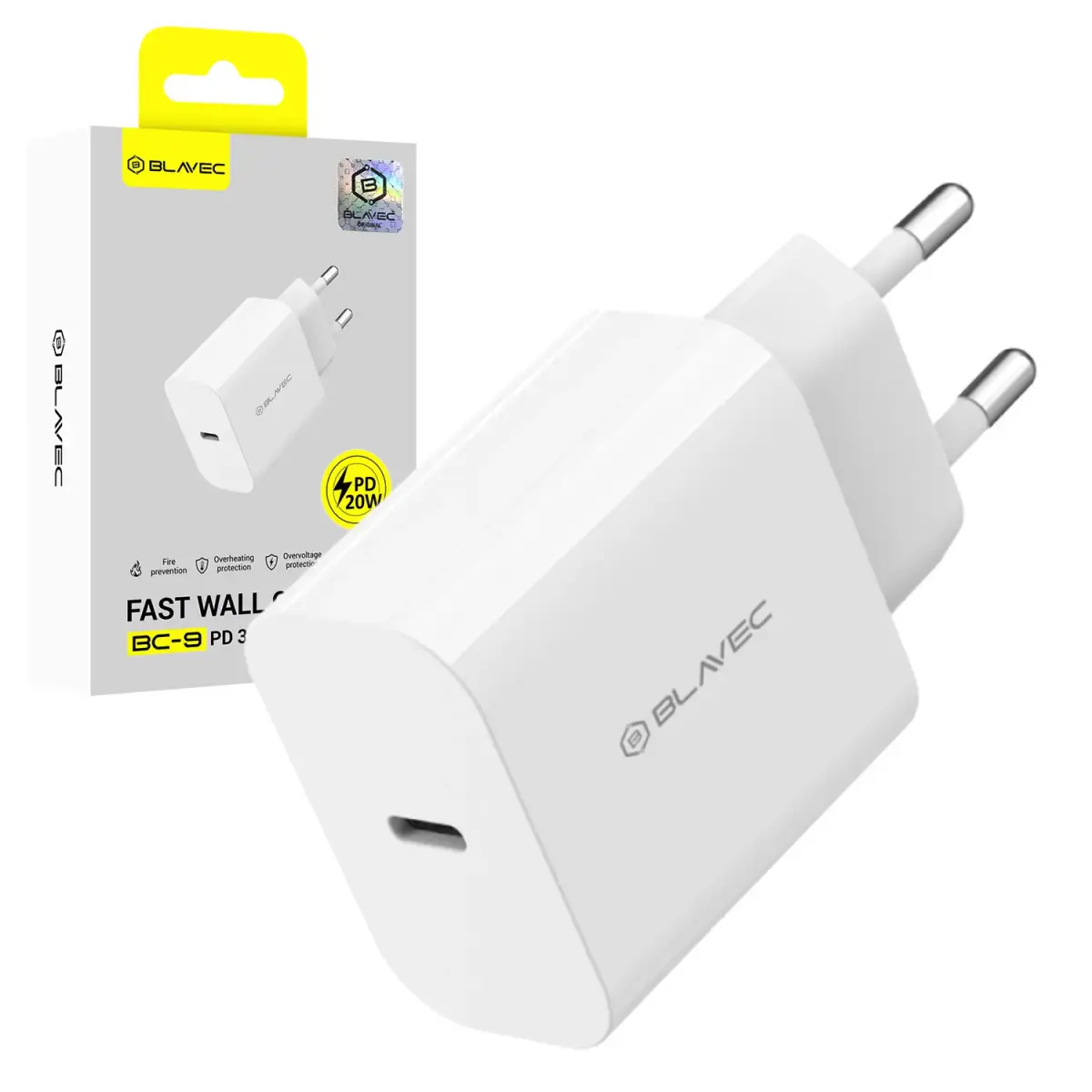 Blavec BC-9 tīkla lādētājs | 20W | PD | USB-C | balts