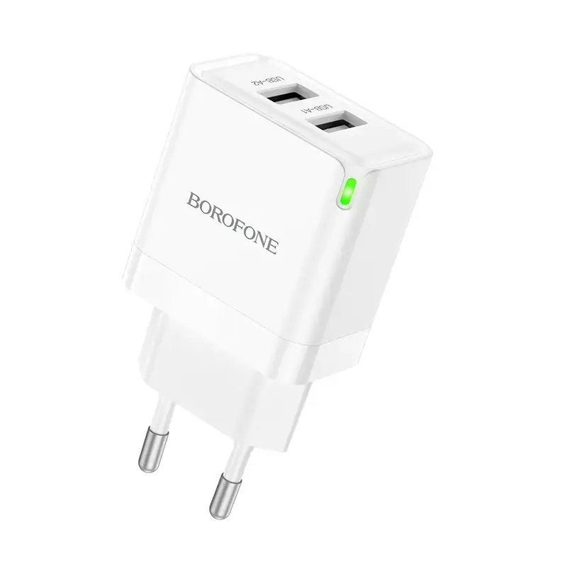 Borofone Wall charger BN15 Strong - 2xUSB - 2,1A white