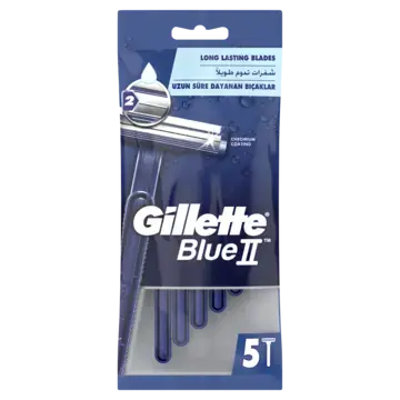 Vienreizējas lietošanas skuvekļi GILLETE Blue II, ar mitrinošu strīpu, 5 gab./iepak.