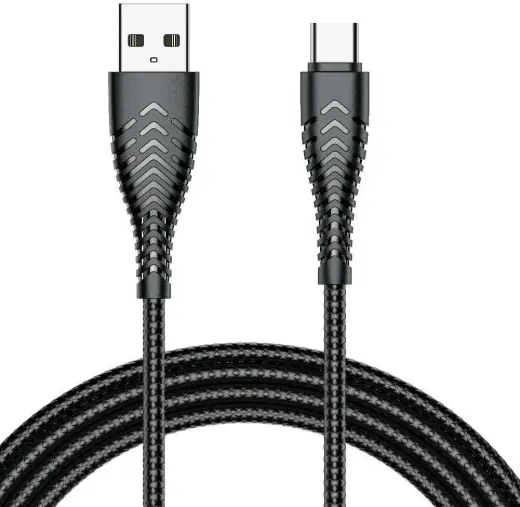 Veger V104 duomenų perdavimo ir įkrovimo laidas | USB-A į USB-C | 12W | 1.2m | juodas