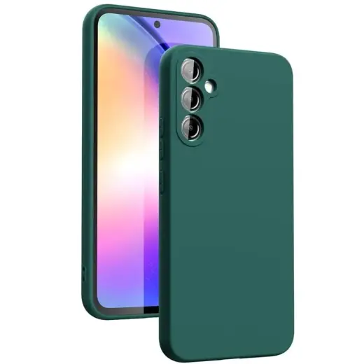 Fusion soft matte back case silicone for Samsung A556 Galaxy A55 5G dark green