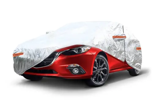 ALUMINIUM CAR COVER with ZIP, REFLECTIVE, 120g + cotton,Silver,  size: L