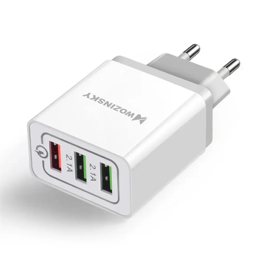 Wozinsky fast wall charger adapter Quick Charge QC 3.0 3x USB 30W white (WWC-01)