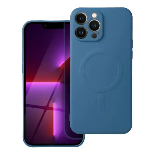 Silicone Mag Cover maciņš ar MagSafe atbalstu telefonam iPhone 13 Pro Max zils