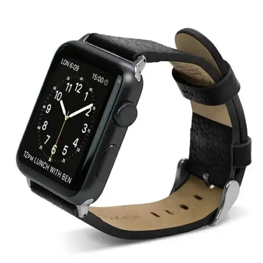 X-Doria Lux išmaniojo laikrodžio dirželis Apple Watch (38/40/41 mm) | odinis | juodas