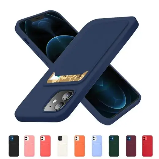 Card Case Silicone Wallet Wallet with Card Slot Documents for iPhone 11 Pro red