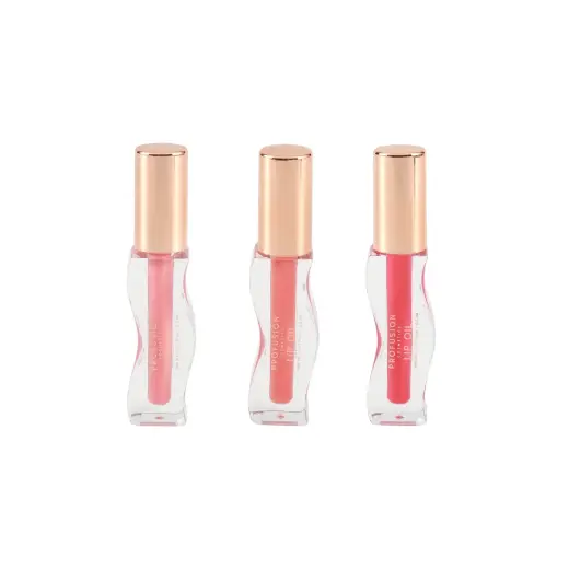 Set Profusion Cosmetics: Dream Pout, Lip Oil, Rose Veil, 2.3 ml + Dream Pout, Lip Oil, Coral Muse, 2.3 ml + Dream Pout, Lip Oil, Ruby Crush, 2.3 ml