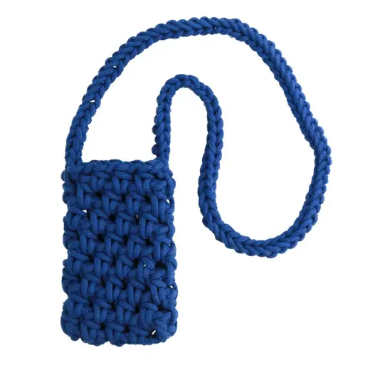 Knitted bag for phone design 1 blue