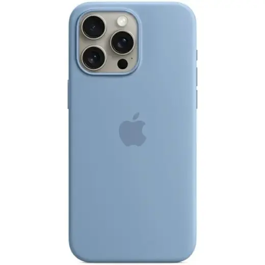 Etui Apple MT1Y3ZM|A iPhone 15 Pro Max 6.7" MagSafe zimowy błękit|winter blue Silicone Case