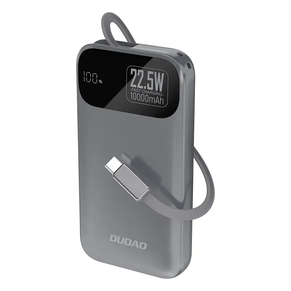 Dudao K31 ārējais akumulators (powerbank) | 10 000 mAh | 22.5W | PD | USB-C | pelēks
