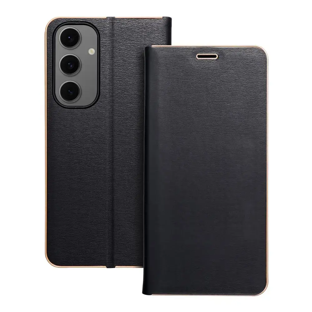 LUNA Book grāmatveida maciņš telefonam Samsung Galaxy S24 FE (S721) melns