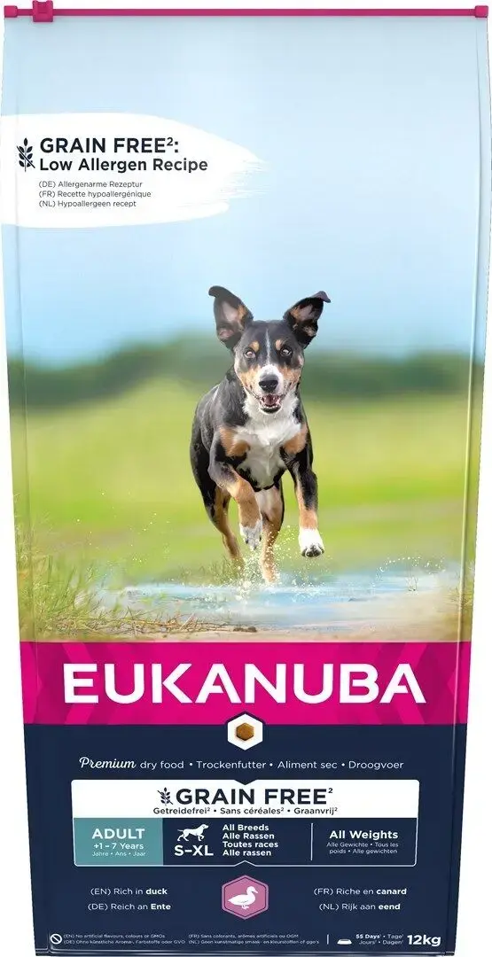 Сухой корм для собак - Eukanuba Adult All Breed Duck Grain Free, 12 кг