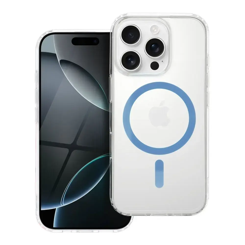 Case for iPhone 11 Drop Glue Colorful Ring Mag Cover compatible with MagSafe light blue