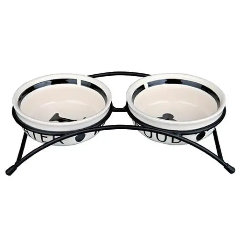 Paliknis ar bļodām - Trixie Eat on Feet bowl set, 2 × 0.25 l/, ø 13 cm