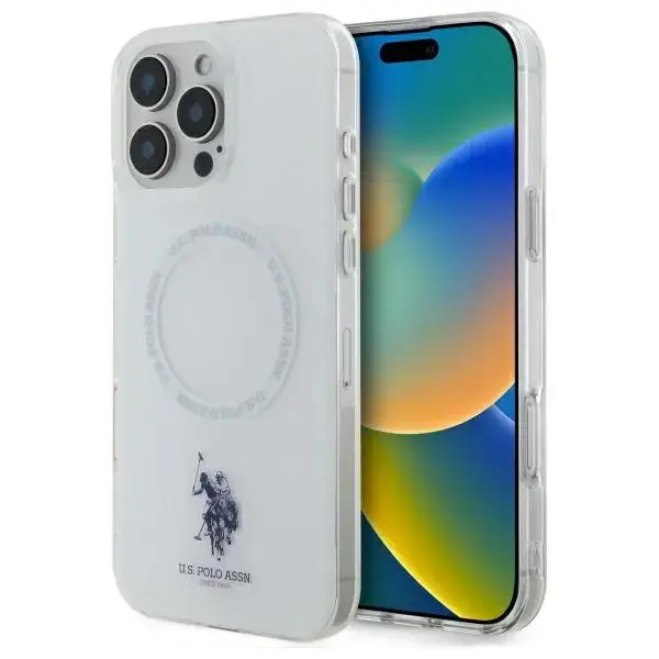 US Polo USHMP16XHOCLDPW iPhone 16 Pro Max 6.9" biały|white IML Ring MagSafe