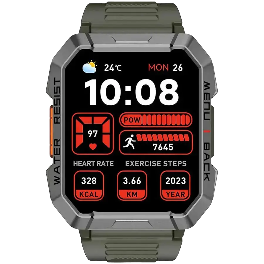 Blackview W60, 2.01inch HD,900mAh Battery, LED Flashlight & Compass Function, 24-hour SpO2 Detection + Heart Rate Monitoring, Monitor Sleep status, Calls and SMS notification, Khaki