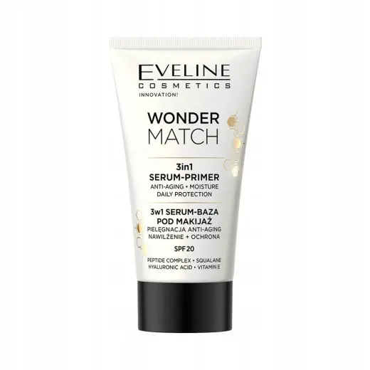 Eveline Cosmetics, Wonder Match 3in1, Protecting, Liquid Primer, SPF 20, 30 ml
