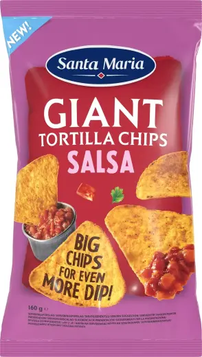 Extra large corn chips with salsa flavor 160g, Santa Maria