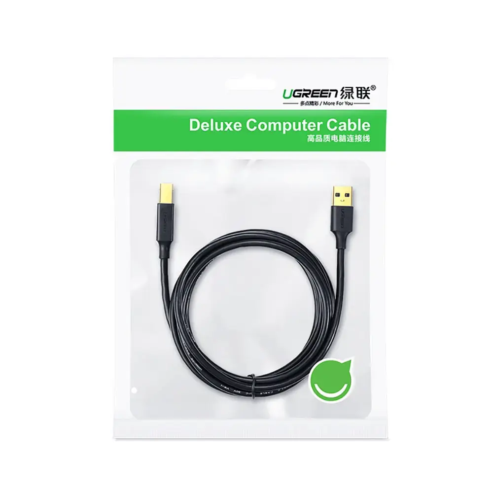 Ugreen USB Type B printer cable (male) - USB 2.0 (male) 480 Mbps 1 m black (US135 20846)