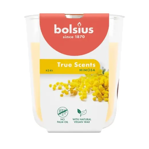 Svece arom. stikla gl. True Scents Ø80x73mm mimosa 