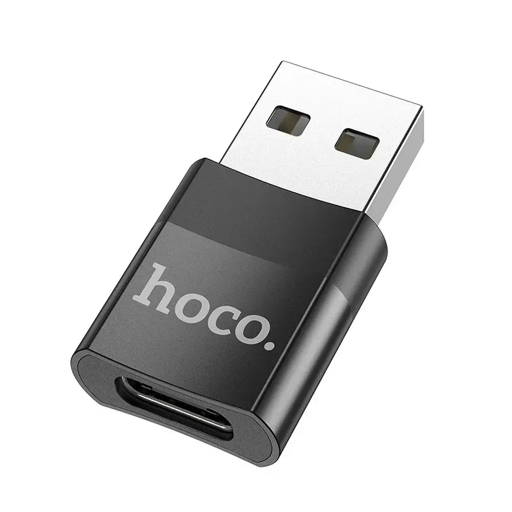 Adapter OTG USB A to USB C Hoco UA17 black