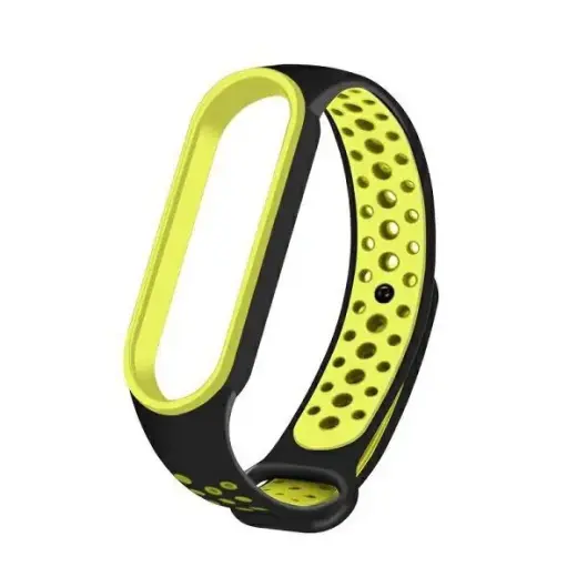 Beline Design viedpulksteņa siksniņa priekš Xiaomi Mi Band 5/6/7 | silikons | melna/zaļa