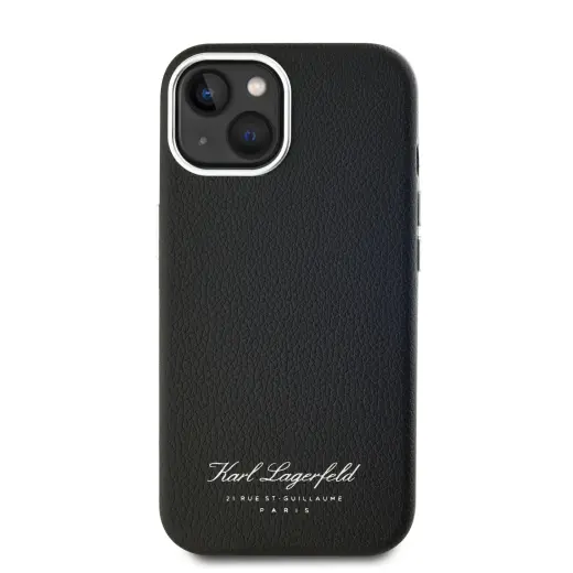Karl Lagerfeld Grained PU Hotel RSG Case for iPhone 13 Black
