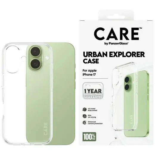 Case CARE by PanzerGlass Flagship Urban Explorer w. Clear Frame for iPhone 17 transparent