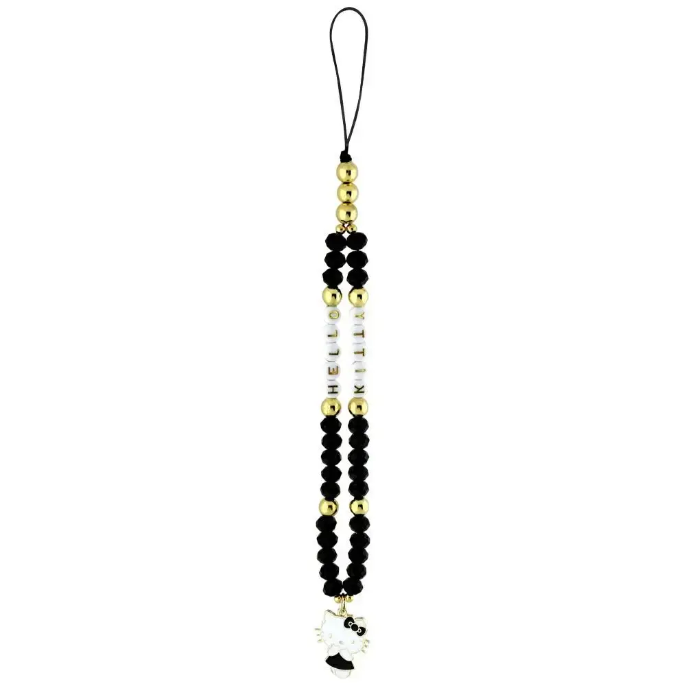 Zawieszka na telefon Hello Kitty Pearls   and Beads Kitty Charm czarny