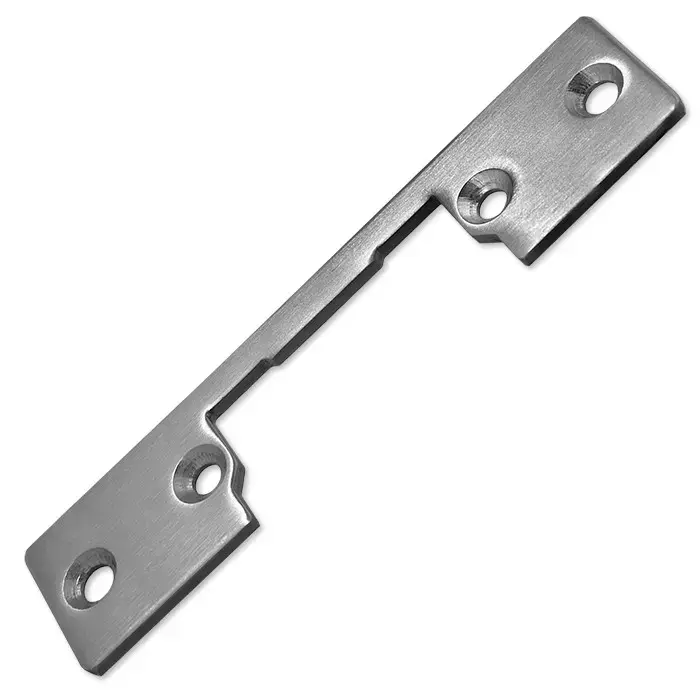 Qoltec Double-sided straight plate for electric door strike | Catch plate | 110mm | Stainless steel