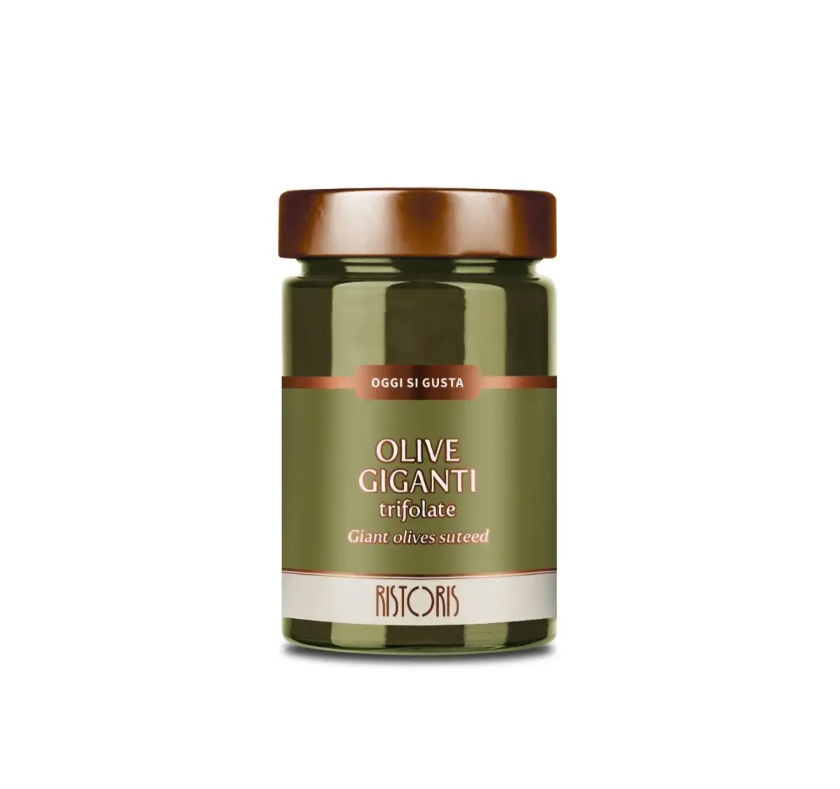 Ristoris Large stewed olives with pits, 320g/180g