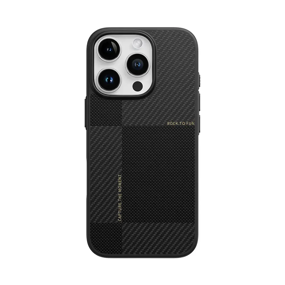 Rock Ultra Thin Aramid Fiber Kevlar 600D maciņš telefonam iPhone 16 Pro melns
