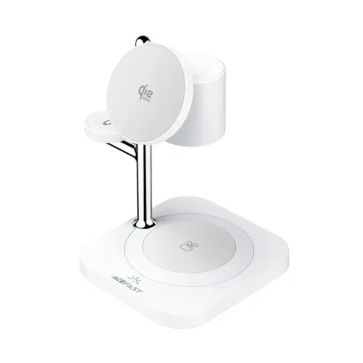 Acefast E39 3-in-1 bezvadu lādētājs | Qi 2.2 | 25W | balts