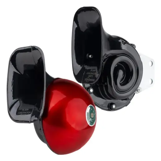 Horn sound signal set of 2 pcs red 125mm 12V AMIO-04075