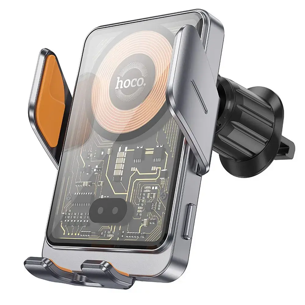 Wireless car phone holder Hoco 15 W air vent HW7 gray