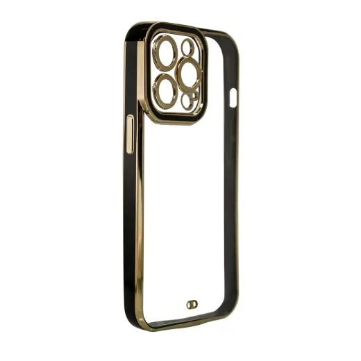 Fashion Case Gold Frame Gel maciņš telefonam iPhone 13 Pro Max melns