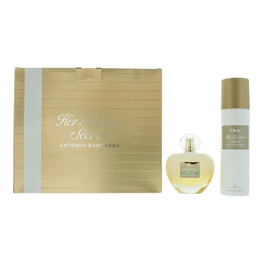 Set Antonio Banderas: Her Golden Secret, Eau De Toilette, For Women, 80 ml + Her Golden Secret, Deodorant Spray, For Women, 150 ml