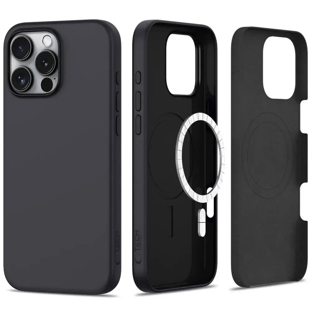 TECH-PROTECT SILIKONA MAGSAFE IPHONE 16 PRO MAX MATĒTS MELNS