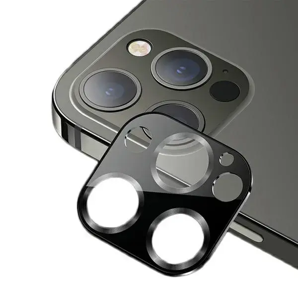 USAMS Camera Lens Glass iPhone 12 Pro Max metal czarny|black BH707JTT02 (US-BH707)
