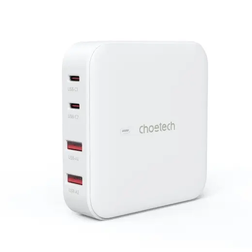 Choetech PD8008 зарядное устройство | 100W | GaN, PD | USB-A, USB-C | белое