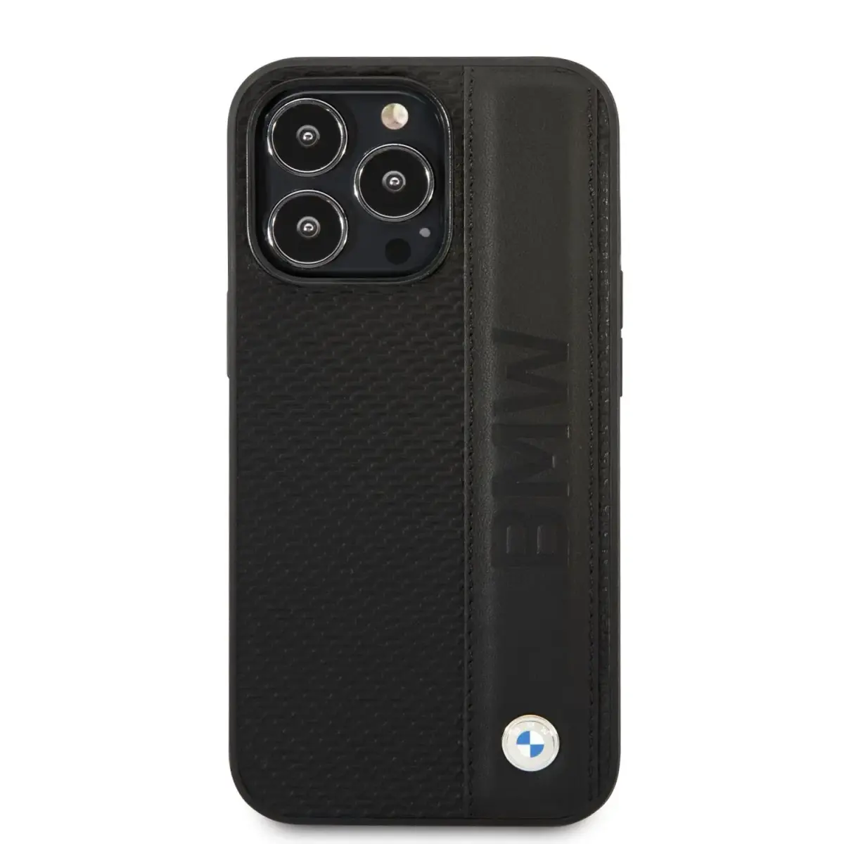 BMW Signature Leather Big Logo Case for iPhone 14 Pro Max Black